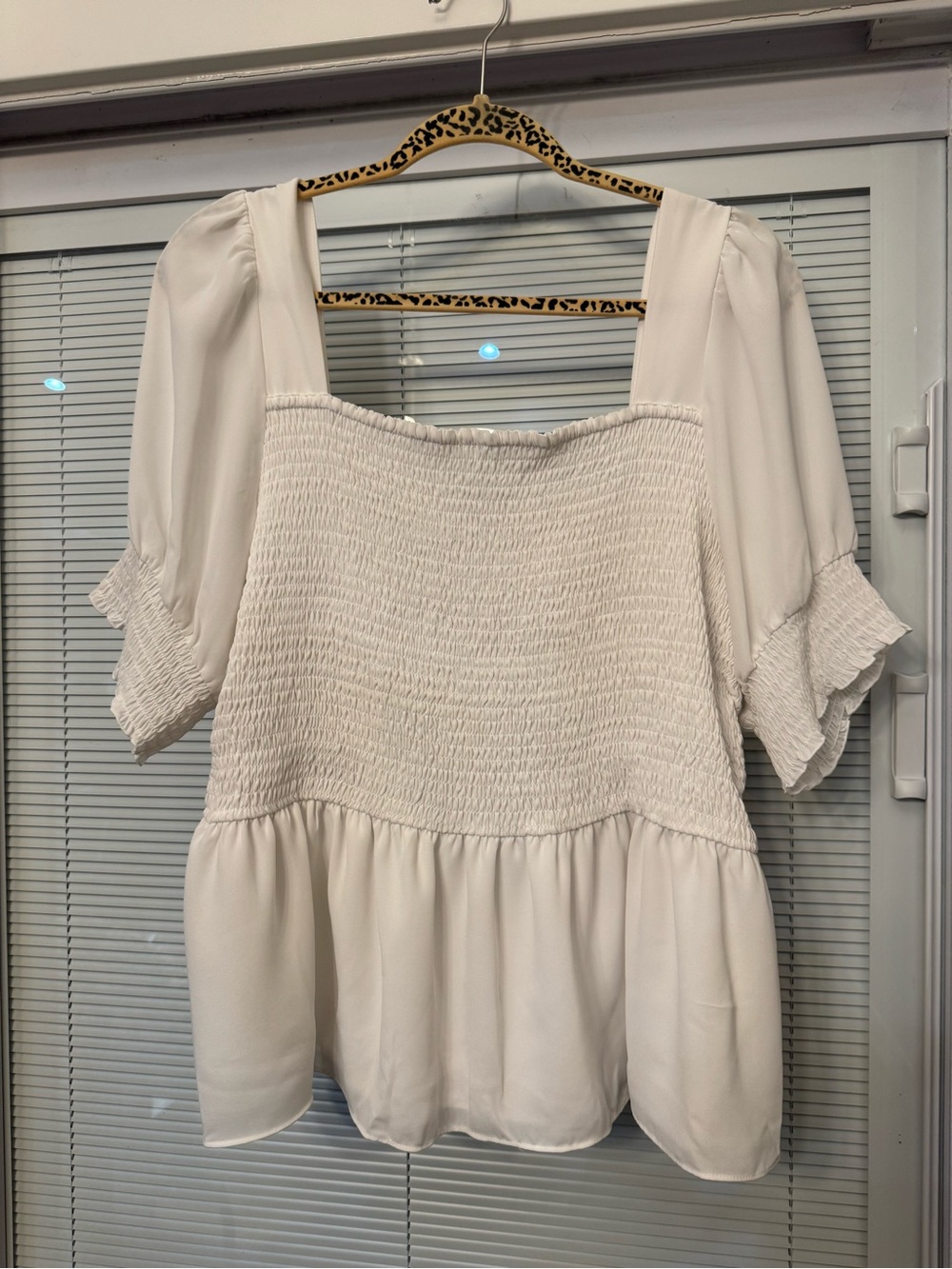 Nine West Babydoll Top in white, size XXL